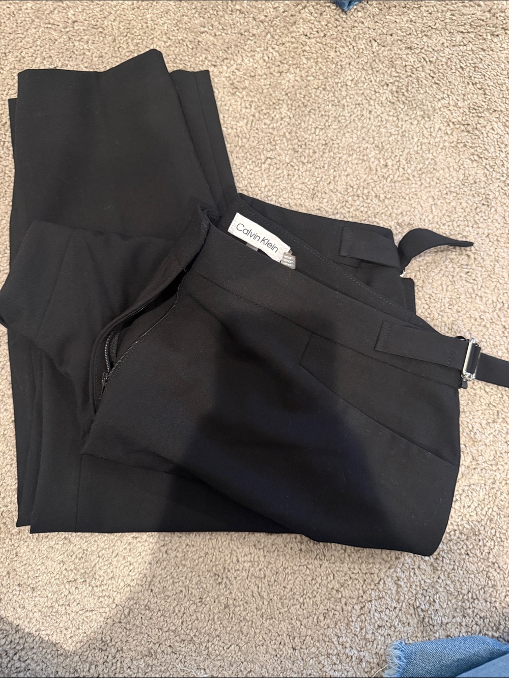 Calvin Klein Black Women's Dress Trousers with Side Adjuster